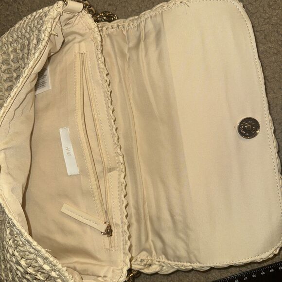 H&M handbag Boho Woven Straw Rattan Shoulder Bag 8”X 11” - Picture 9 of 10